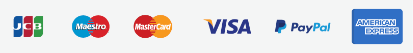 We accept JCB, Maestro, MasterCard, VISA, Paypal, American Express
